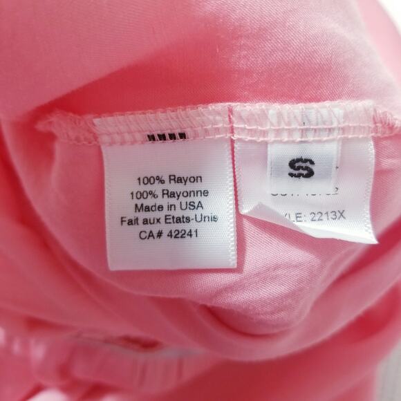 StarkX Pink Satin Geranium Maya Maxi Dress Empire Waist with Pockets - Picture 7 of 11